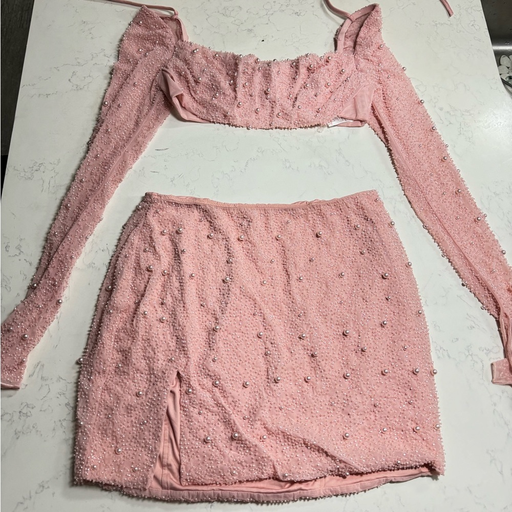 Pink Oh Polly Embellished Pearl Set